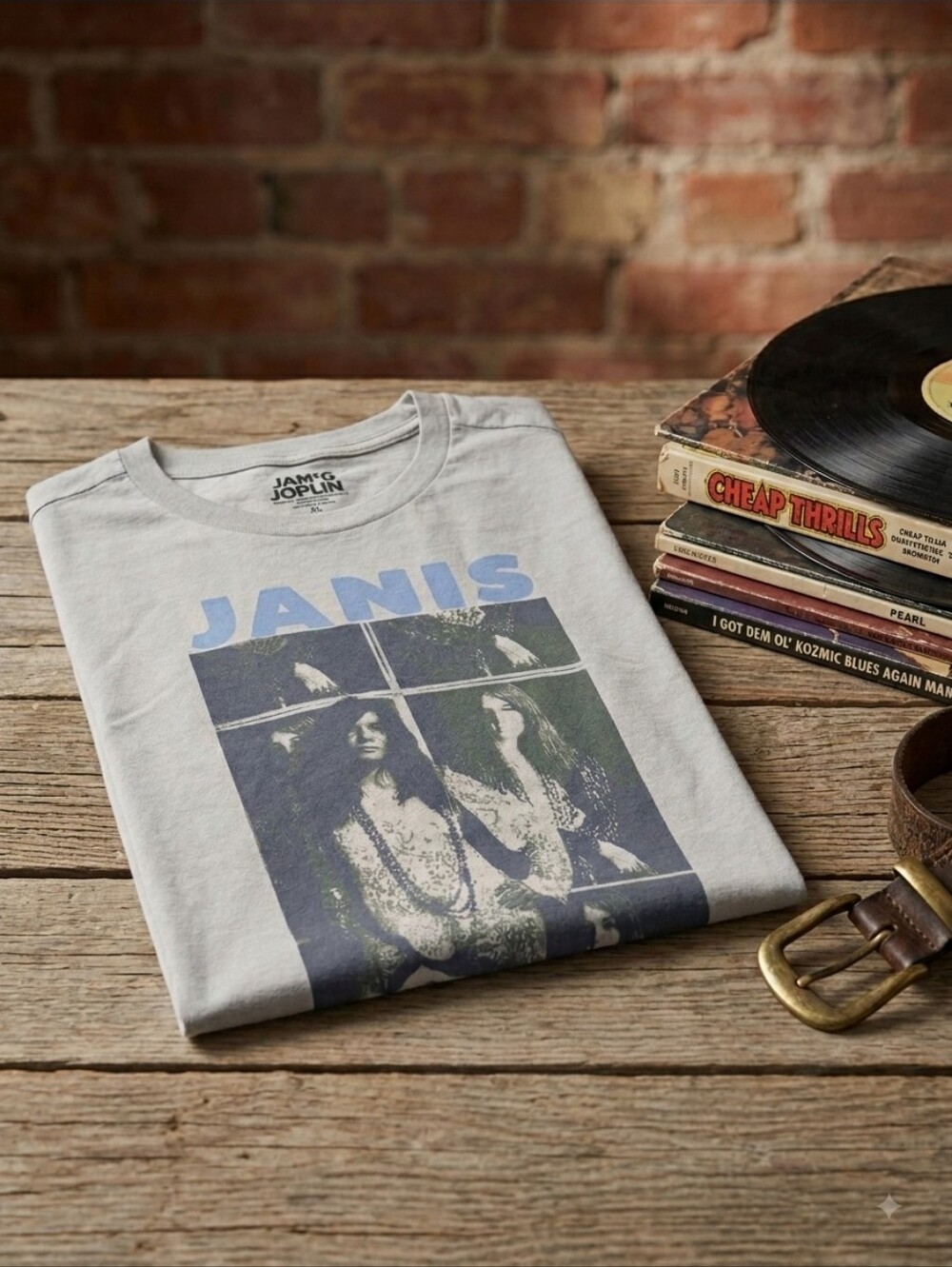 NWOT Janis Joplin Graphic Tee | Light Blue | Size XL